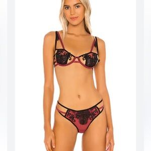 New! SET Bluebella Mara Dina Black Red Lace Bra and panty set 51345